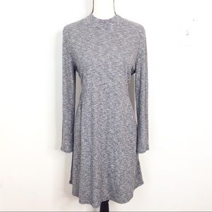 Madewell Mock Neck Sweater Dress Gray Large